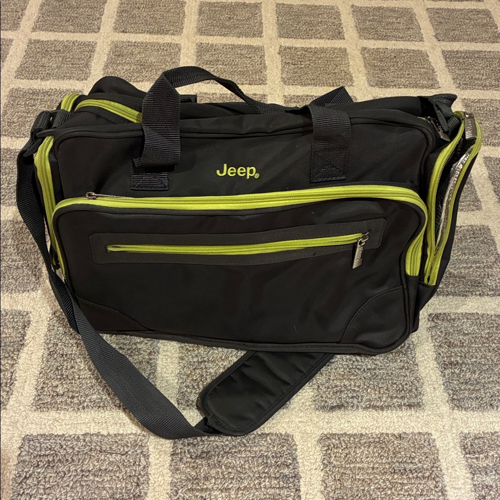 Jeep Diaper Bag gray and neon green